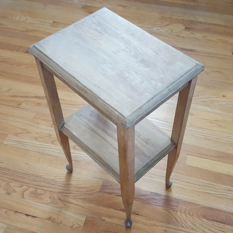 Vintage Two Tier Solid Side Table 1940s/50s Farmhouse/Beach House Lovely Patina! gallery