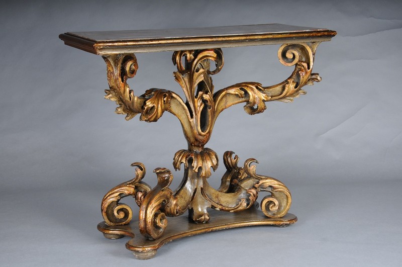 Richly Carved Italian Wall Console, Circa 1900 gallery