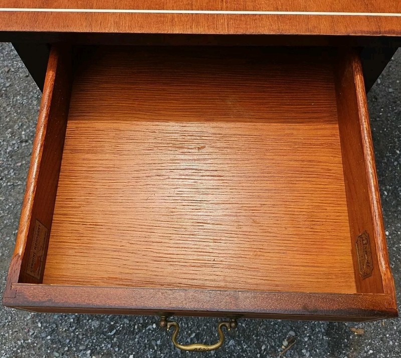 Antique? Federal Inlaid Drop Leaf Breakfast Side Table Drawer BRANDT 26x26x17/37 gallery
