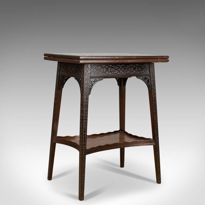 Antique Fold-Over Games Table, English, Edwards & Roberts, London Circa 1880