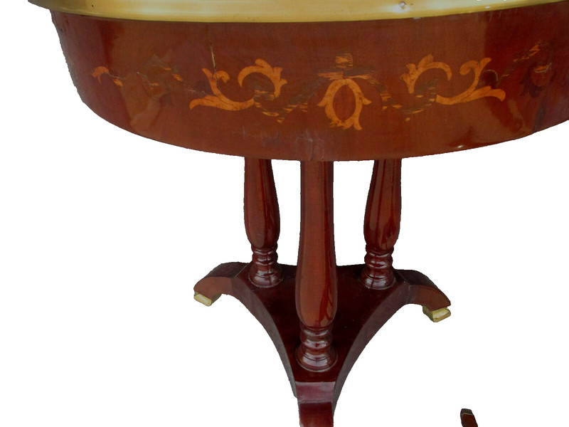 62616 Neoclassical Inlaid and Bronze Lamp Table Stand gallery