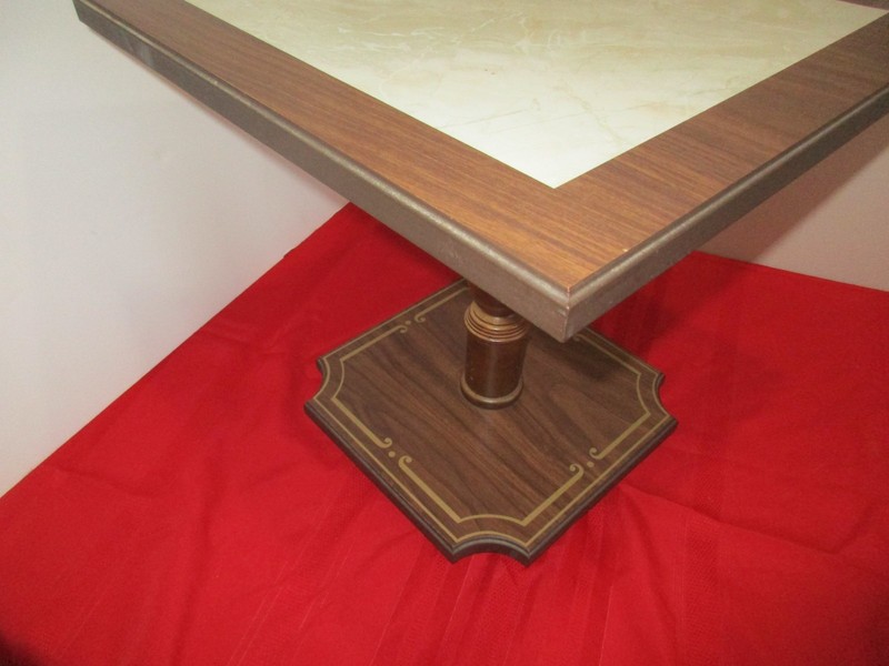 Mid Century Modern faux marble top side table gallery