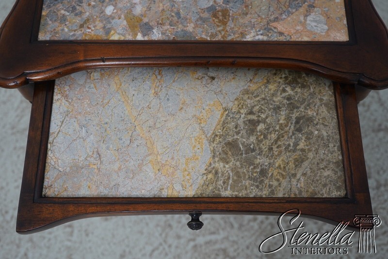 L67214: THEODORE ALEXANDER 2 Tier Mahogany Marble Top Stand gallery