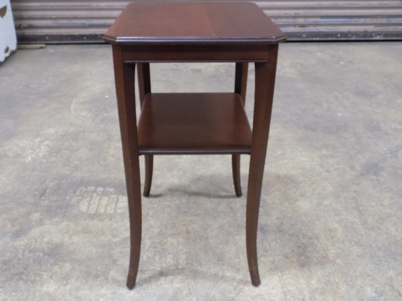 Vintage Mid Century Mersman Solid Mahogany Side Table Tier Shelf MCM 1950s gallery