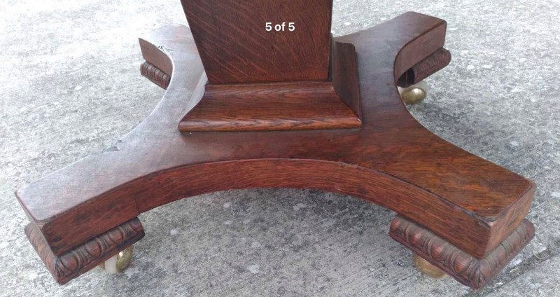Antique Tiger Oak Round Coffee Table Monroe, NY- Restaurant / Store gallery