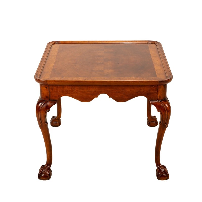 Vintage Henredon Banded Bookmatched Mahogany Claw Footed Accent End Table