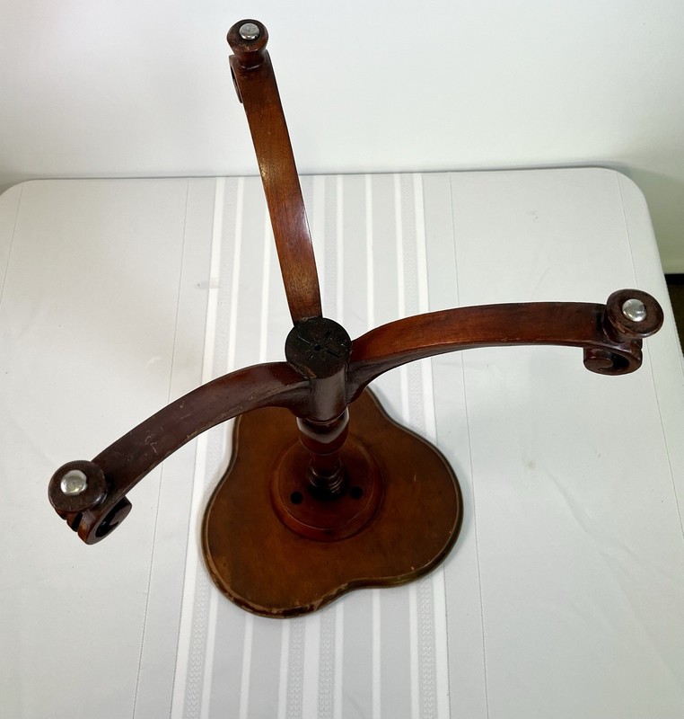 VTG Trefoil Pedestal Side Table Clover Colonial Revival Plant Stand Wood Boho gallery