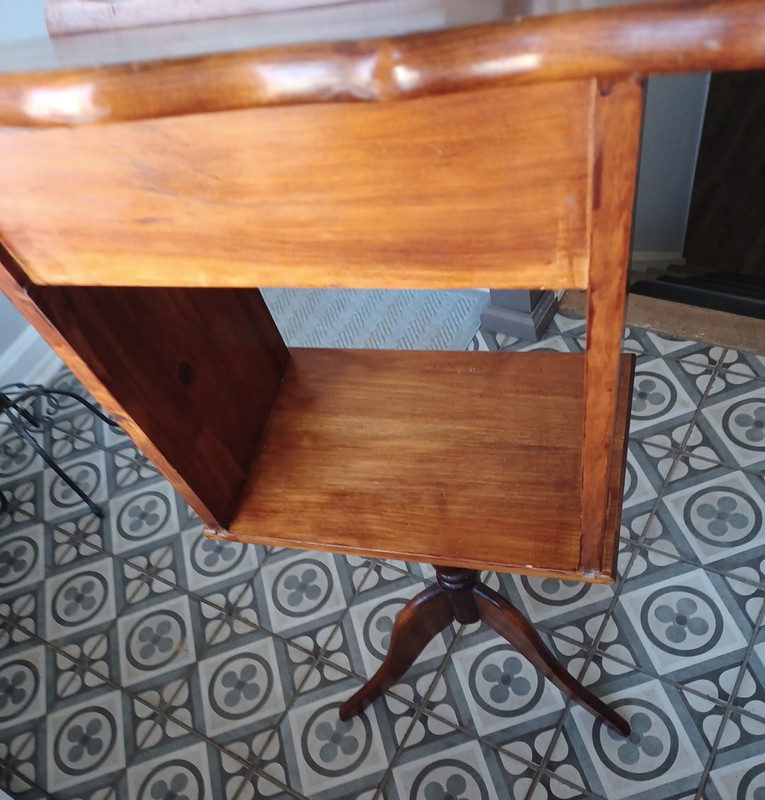 Mid Century Wooden Lectern w/ Storage Tripod Pedestal 41x13x22" gallery