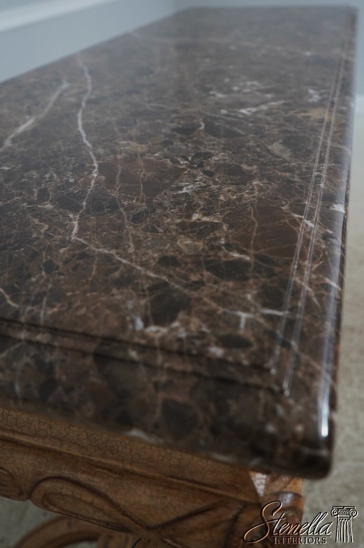 L72841: Vintage Italian Louis XVI Style Carved Marble Top Table gallery