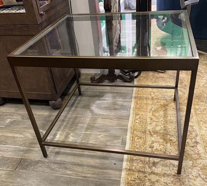 Mitchell Gold “Vienna” Antique Brass End Table
