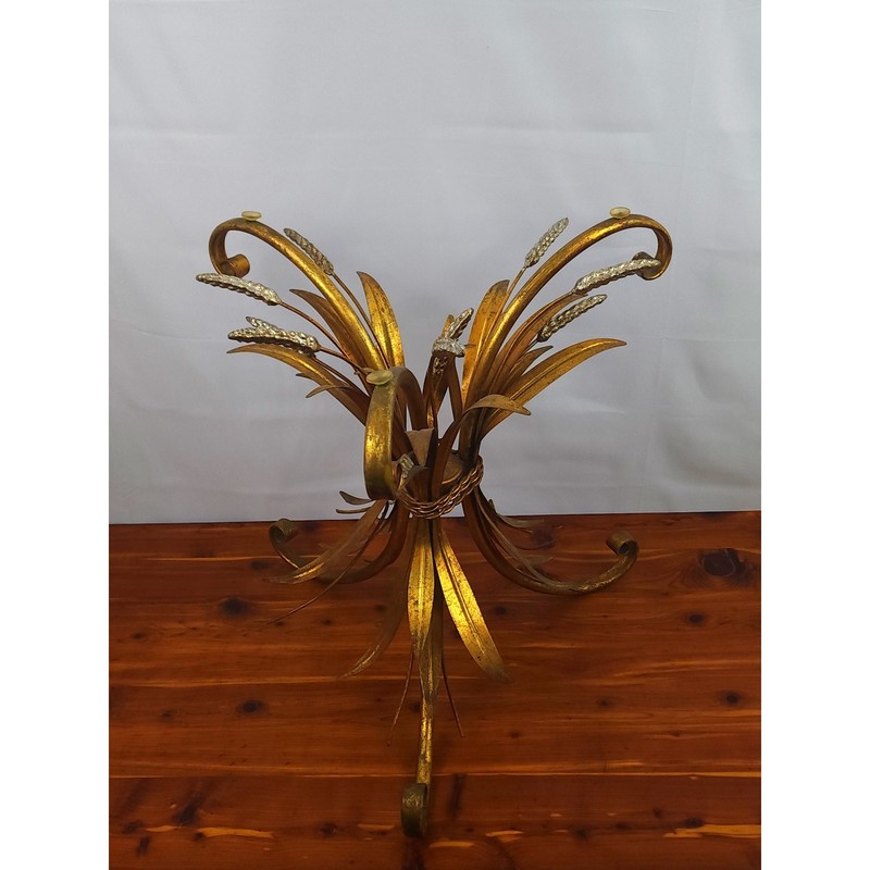 Mid Century Hollywood Regency Wheat Sheaf Side Table Base