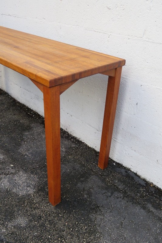 Mid Century Oak Long Narrow Library TV Console Table 5710 gallery