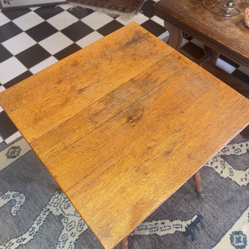 Antique Parlor Table w/ Marble Talon Glass Feet 1900's Original Condition gallery