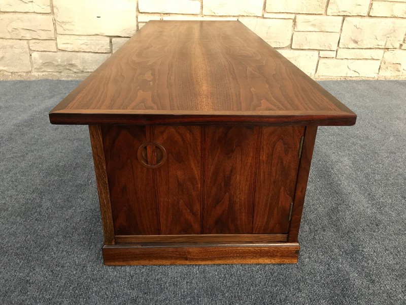 Mid-Century Modern Royal American Stanley Walnut & Rosewood Coffee Table Bench gallery