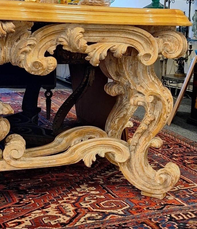Beautifully Carved MADE IN SPAIN SPANISH LARGE HEAVY ROCOCO CONSOLE TABLE gallery