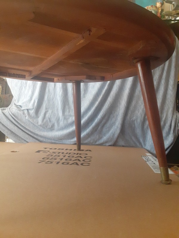 MID CENTURY MODERN 32" ROUND THIN EDGE EAMES ERA 16"T COFFEE TABLE TAPPER LEGS gallery