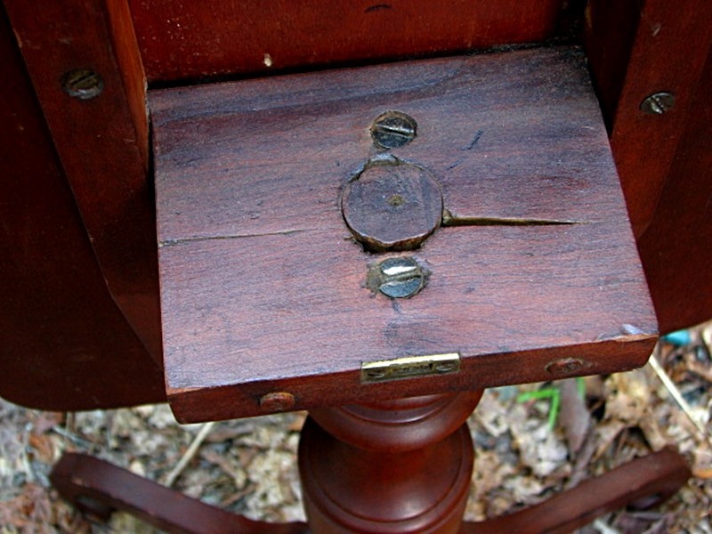 CHERRY CANDLE STAND SHAPED TOP NEW YORK c.1830 gallery