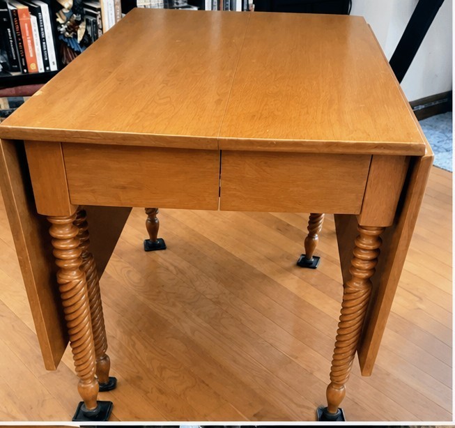 Antique Oak Wood Gate Leg Drop Leaf Kitchen Table English Jacobean Gateleg