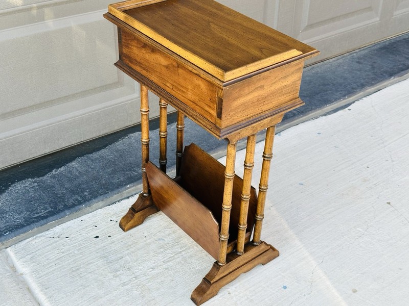 Beautiful Vintage Mid Century Modern Brandt End Side Table with Magazine Rack! gallery