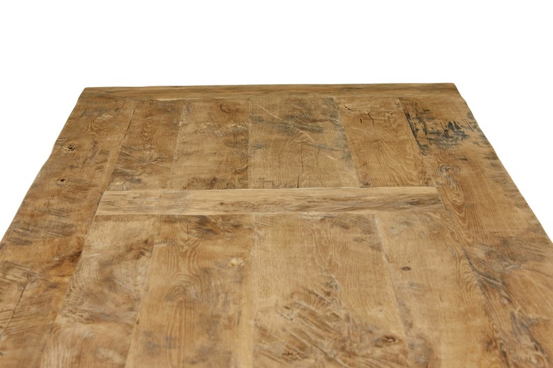 LARGE SOLID HANDMADE OAK X FRAME DINING TABLE gallery