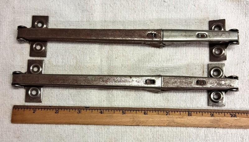 PAIR 10 INCH VINTAGE DROP LEAF TABLE SUPPORTS, SPRING LOADED, NEW OLD STOCK gallery