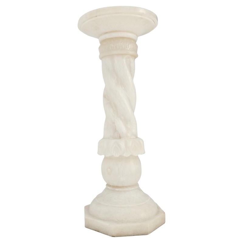Carved Marble or Alabaster "Twisted Rope" 30" Tall Pedestal Stand MINT