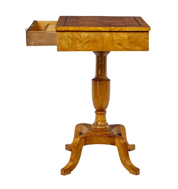 SWEDISH 19TH CENTURY INLAID EMPIRE REVIVAL BIRCH SIDE TABLE gallery