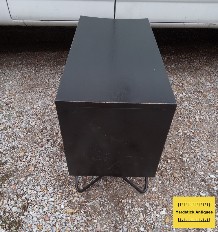 Mid Century Multiplex Modern Distressed Black Lacquer End Table (ET184) gallery