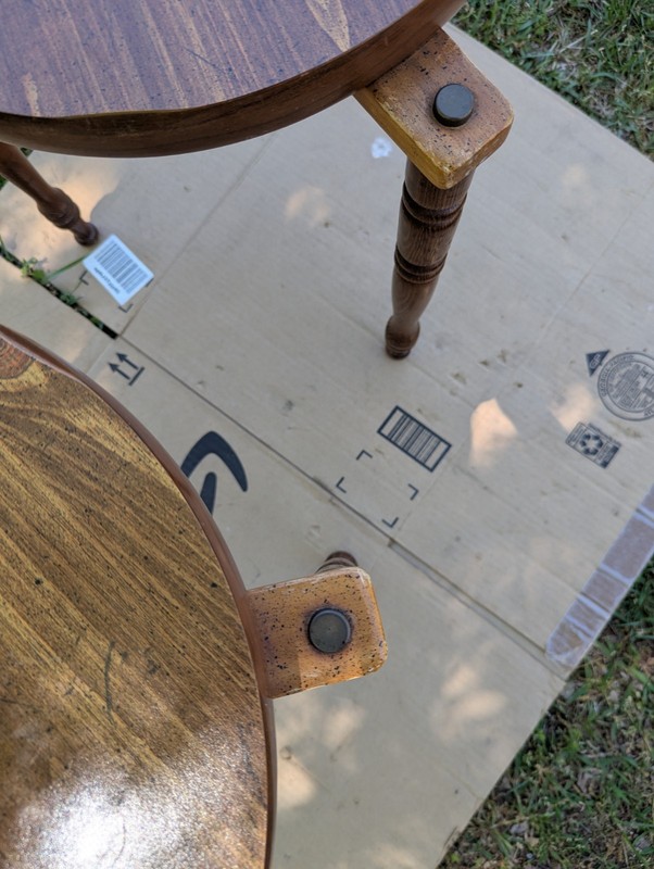 VINTAGE Set Of 2 MCM Mid Century Modern Side Tables Nesting Stackable gallery