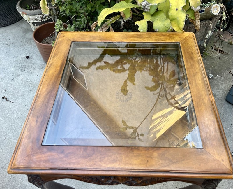 Theodore Alexander Carved Rococo Style Leather Inlay Vitrine Display Table gallery