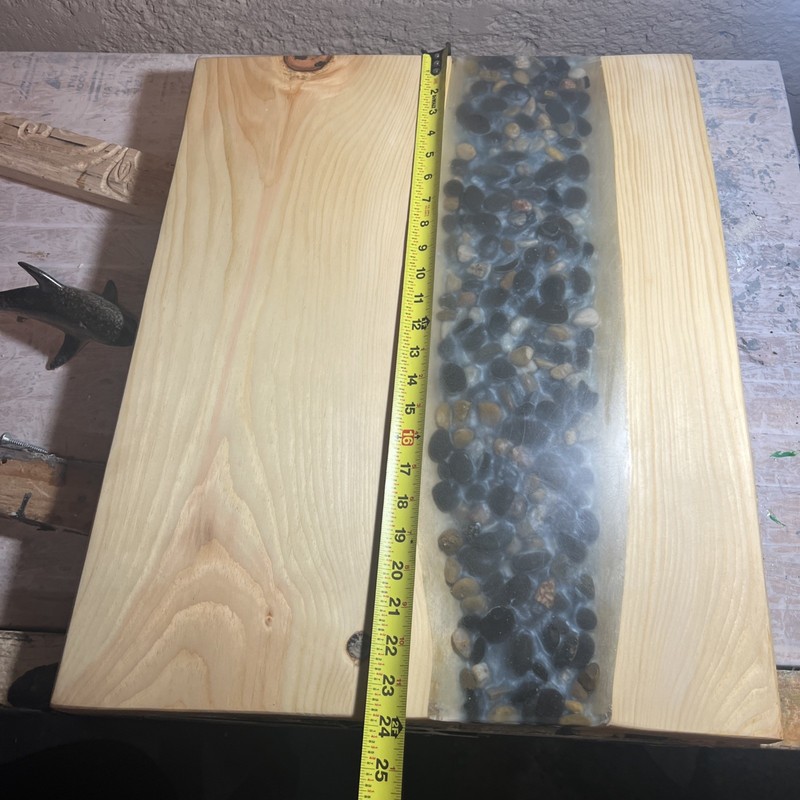 Handmade Live Edge Epoxy River Pebble Table gallery