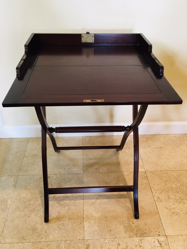 Folding Travel Mahogany Coaching Table Bombay Calvary Polo Club Heritage Decor gallery