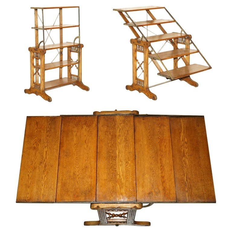 FULLY RESTORED CIRCA 1910 BOECKH BROTHERS METAMORPHIC BAKERS TABLE BOOKCASE