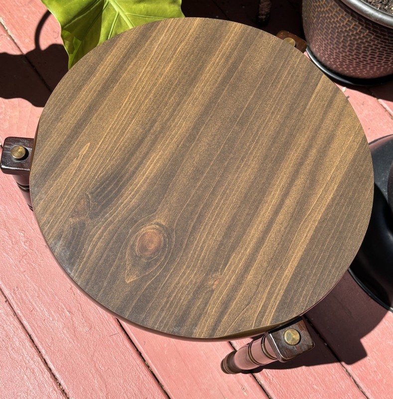 Vintage Mid Century Round Side End Table Laminate Formica Top 3 Leg Plant Stand gallery