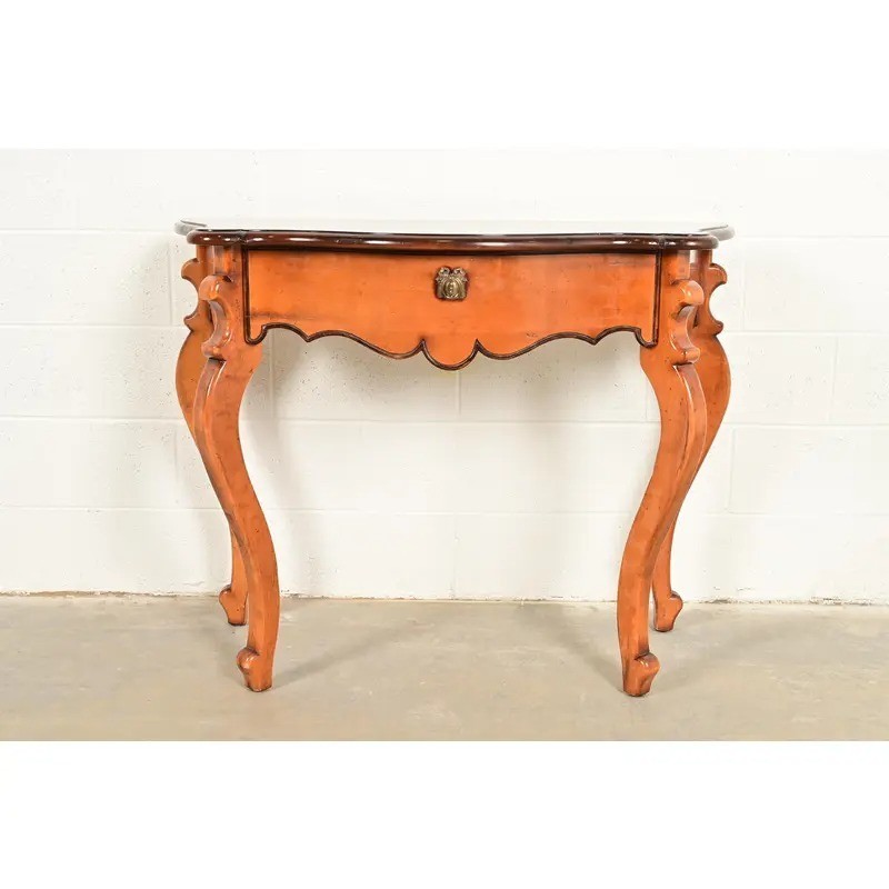 Baker Furniture Italian Provincial Louis XV Carved Maple Console or Entry Table