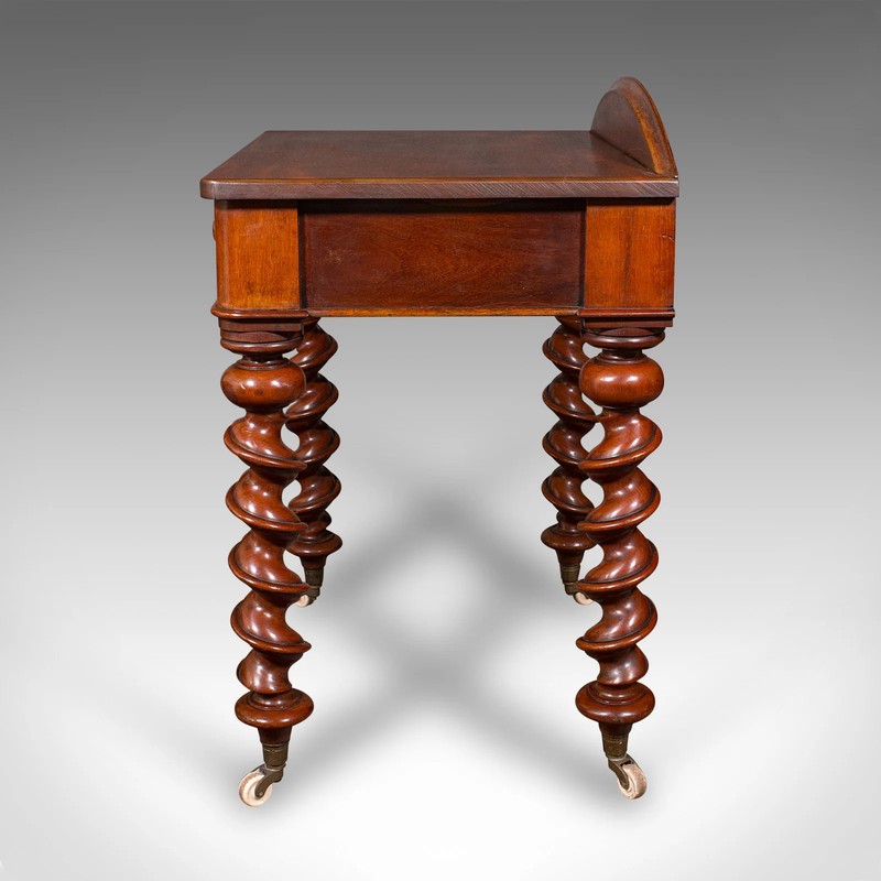 Antique Writing Desk, English Side Table, Correspondence, Study, Victorian, 1890 gallery