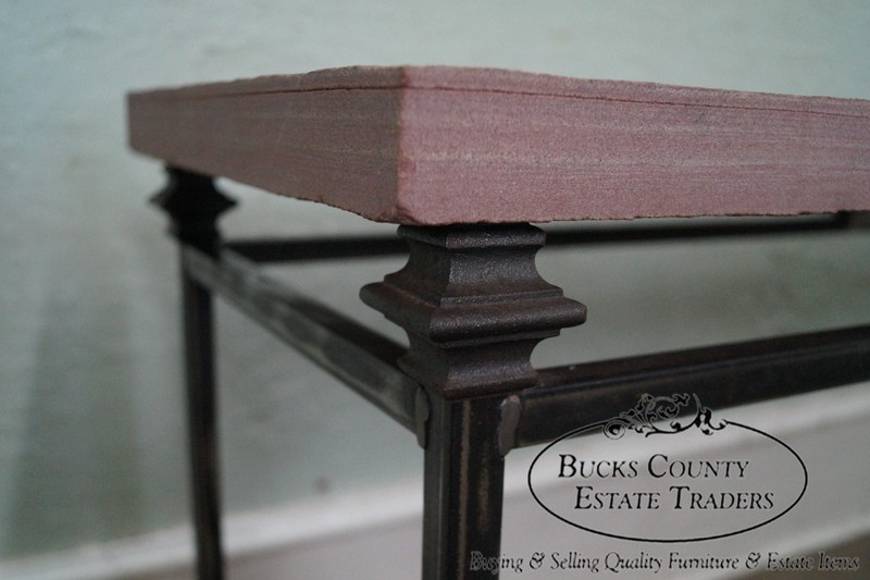 Quality Iron Base Console Table w/ Slate Top gallery