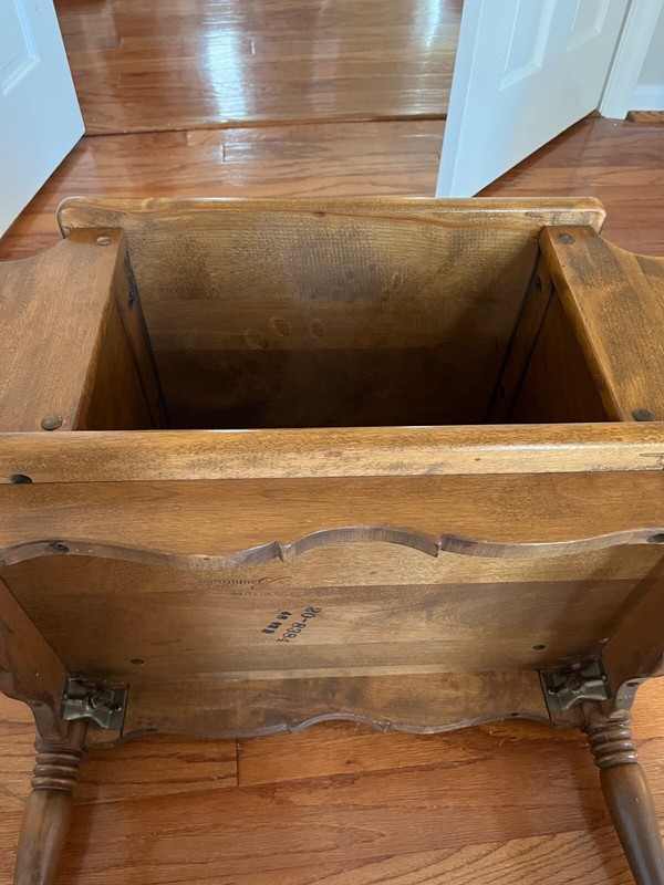 Vintage Ethan Allen Side Table with storage, Colonial by Baumritter Maple gallery