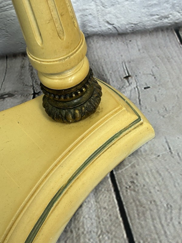 Hollywood Regency Accent Table Round Glass Top, Gilt Finished Base With 3 Legs gallery
