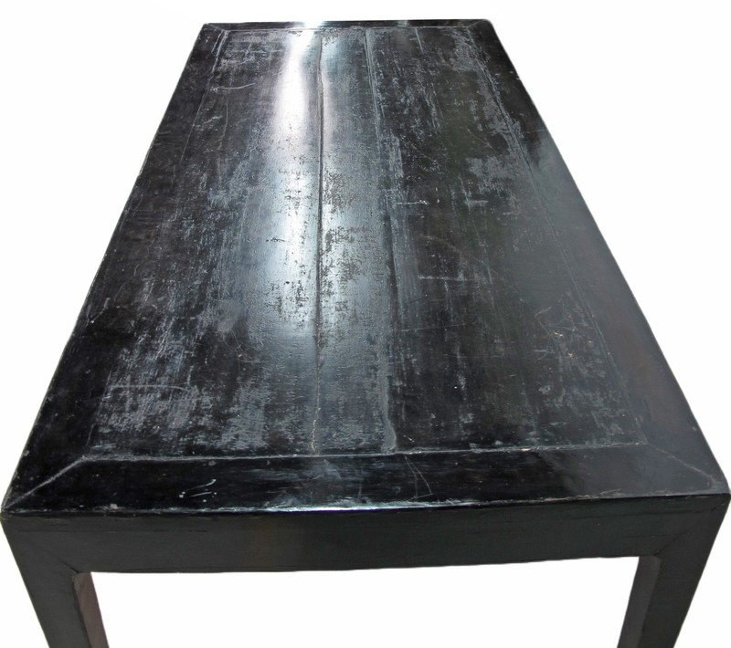 35" Tall Antique Black Lacquer Table gallery