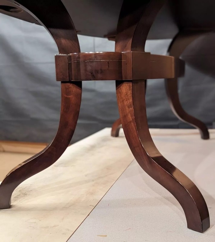 Custom oval shaped dining table with one large leaf Made In Solid Maple Wood gallery