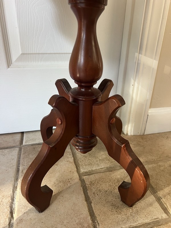 1950s Vintage Victorian Genuine Mahogany & Marble End Table gallery