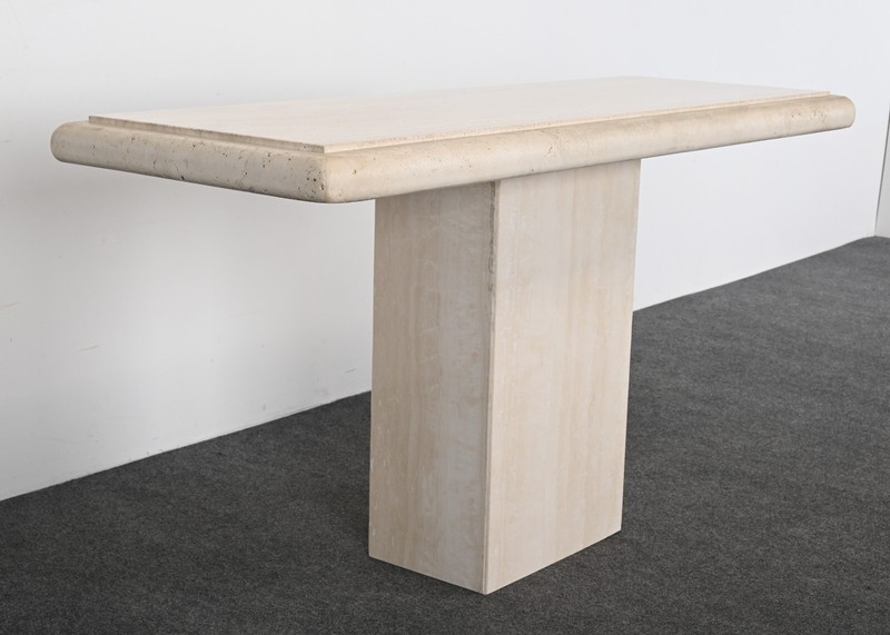 Travertine Console Table, 1980s gallery