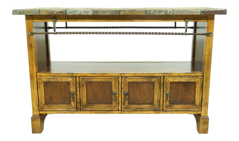 52022EC: Continental Style Stone Top Console Cabinet Vanity