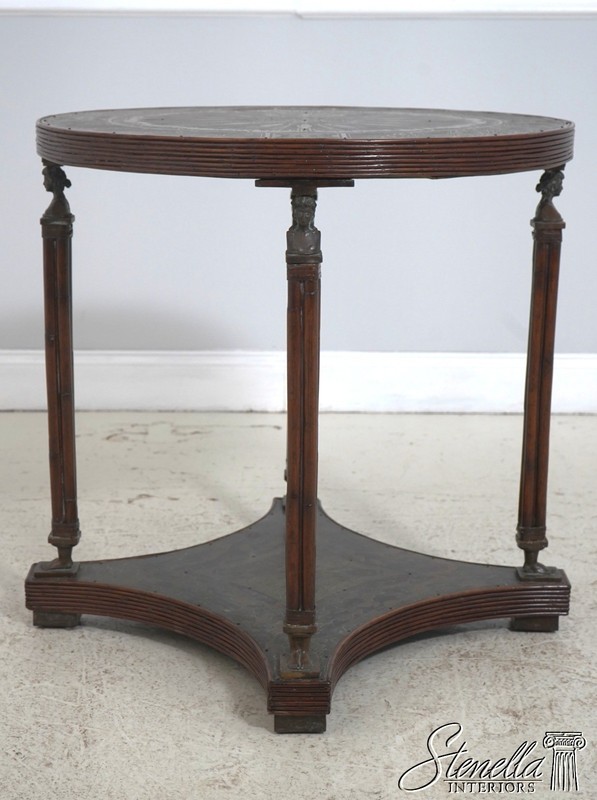 L71633: MAITLAND SMITH Neoclassical Round Bronze Surface Table gallery