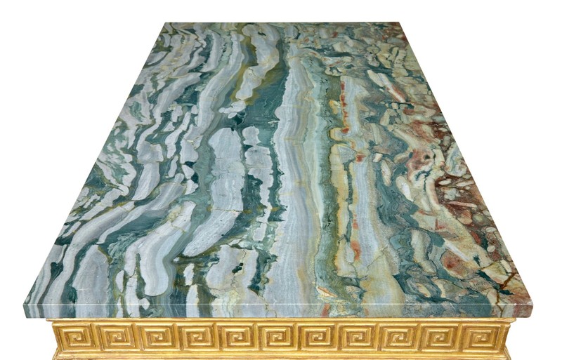 19TH CENTURY GEORGE II INFLUENCED MARBLE TOP CENTER TABLE gallery