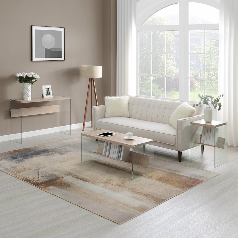 SoHo Glass Coffee Table with Shelf gallery