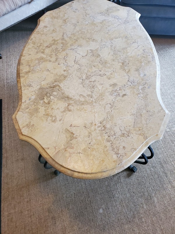 marble coffee table vintage, french style wrongth iron gallery