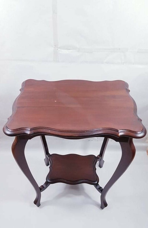 Antique Hall Console Table Hard wood and bottom shelf 1960s gallery