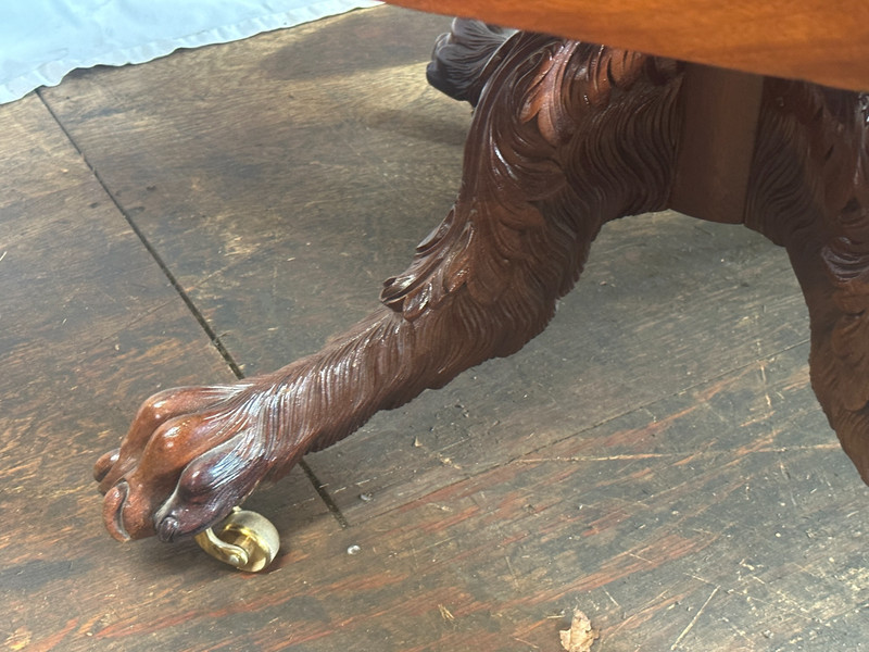 Antique empire DINING carved table Philadelphia hairy paw feet 1820 classical gallery